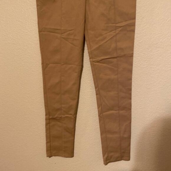 Tiger Mist Beige Cream Cant Keep Up Pants Matte High Rise Skinny Size Large - Picture 5 of 10